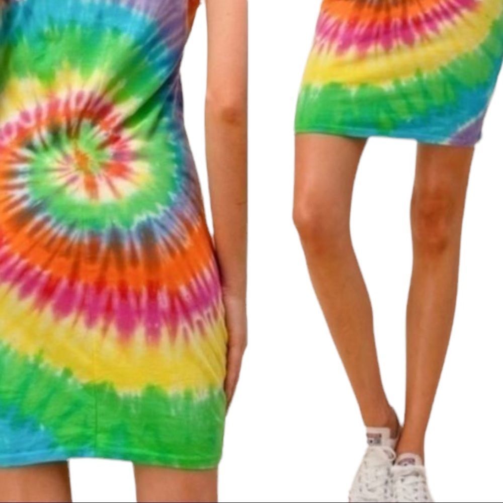 Tie Dye Rainbow Mini Dress - Picture 7 of 16